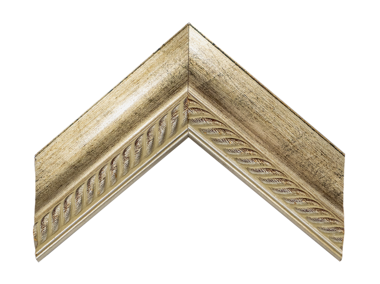 Gemini Wood Moulding - SILVER W/BRAIDED LIP G-1280 **OVERSTOCK
