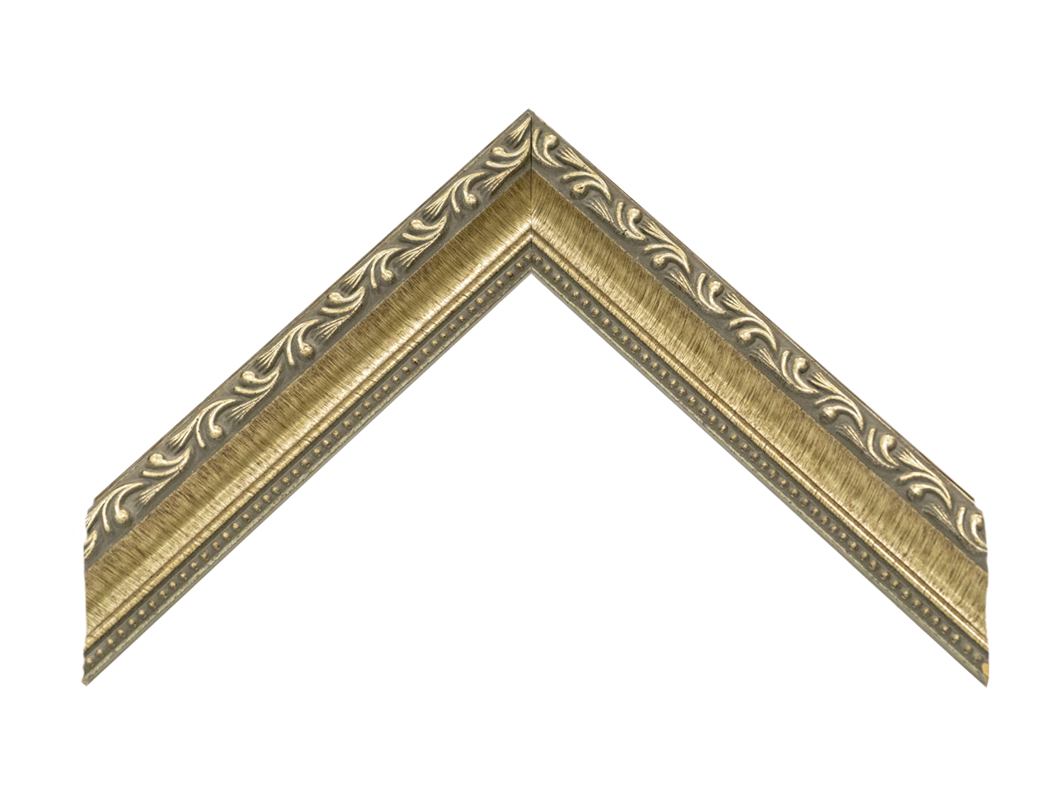 Gemini Wood Moulding - SCRATCHED SILVER ORNATE G-2806