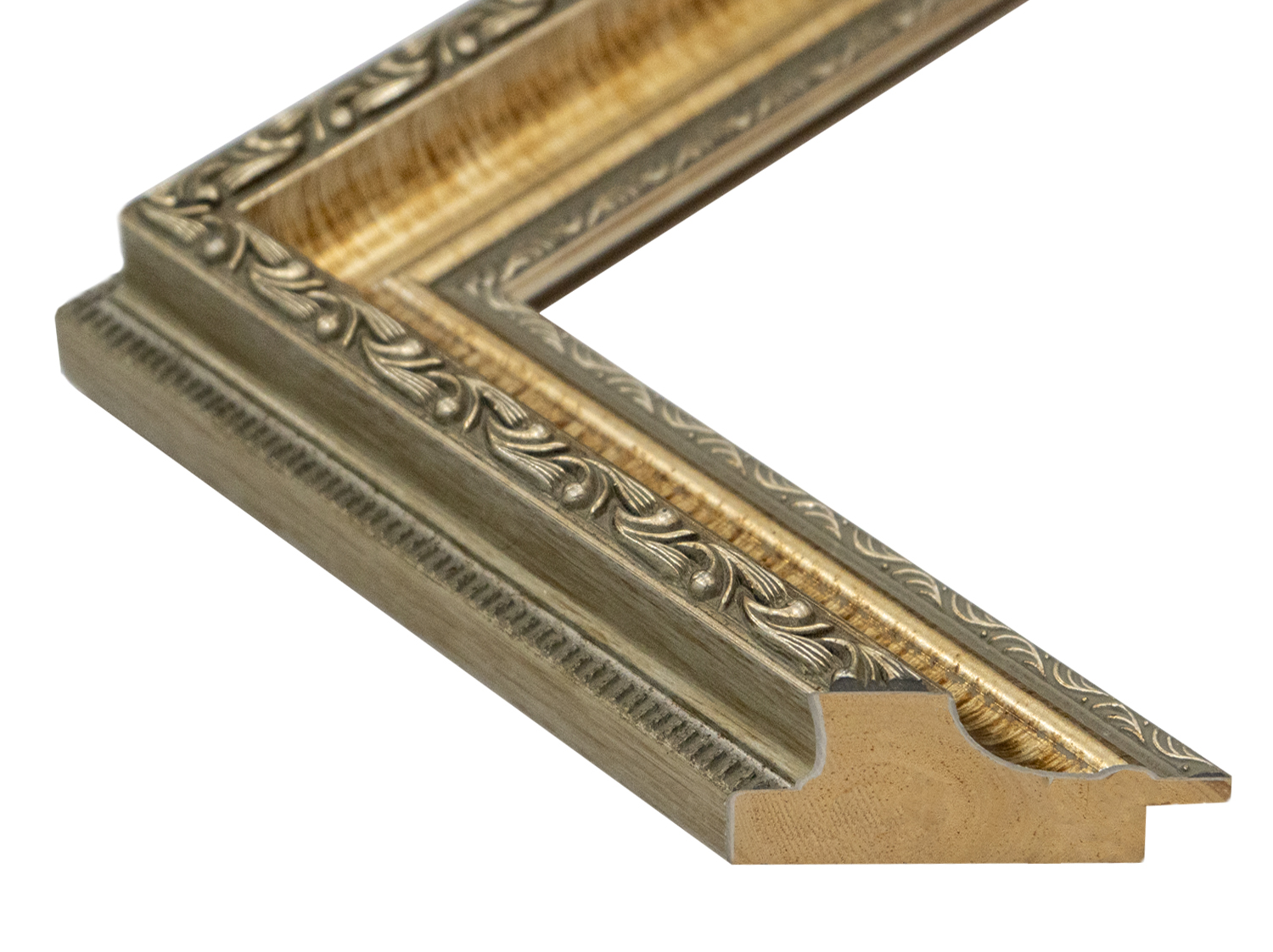 Gemini Wood Moulding - SCRATCHED SILVER ORNATE G-2808 - Image 3