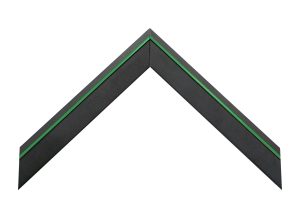 Gemini Wood Moulding -  Black cap with Light Green Line G-8312