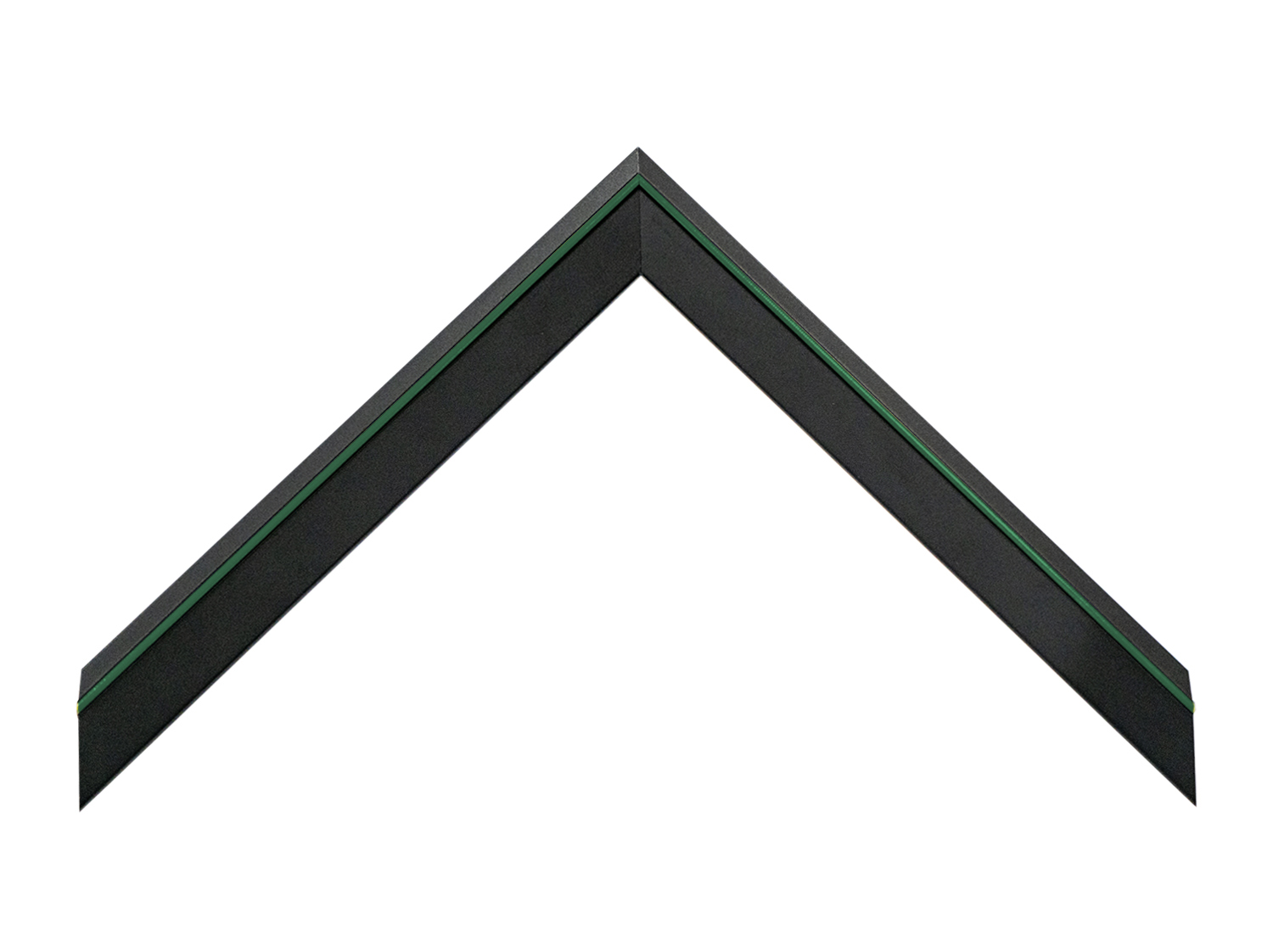 Gemini Wood Moulding - Black Cap with Dark Green Line G-8331