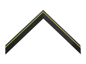 Gemini Wood Moulding -  Black Cap with Yellow Line G-8333